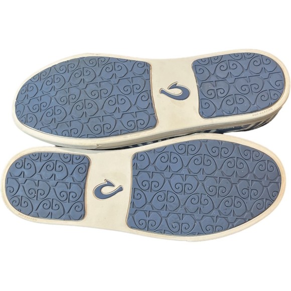 OLUKAI PEHUEA PA'I Hawaiian Brand Canvas Slip On Shoe Blue White 9.5 EUR 39.5 - Picture 4 of 8